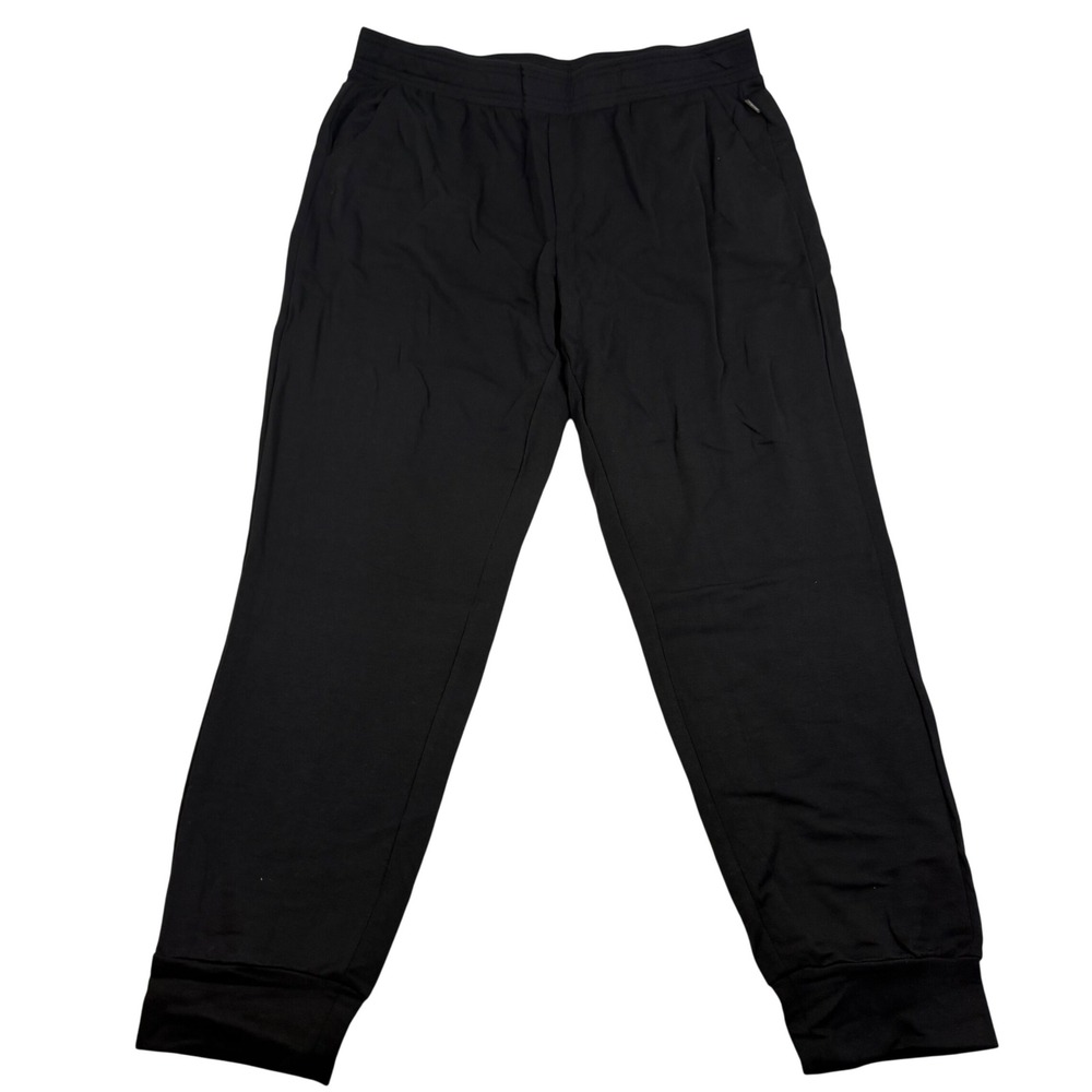 Eddie Bauer Lounge Womens Black Jogger Pants Size L Elastic Waist Pockets 5078